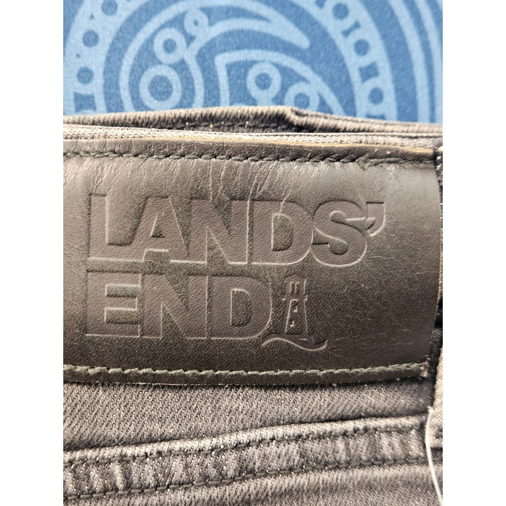 Lands' End Mens Washed Black Traditional Fit Stretch Denim Jeans 42x30 526245 - Picture 3 of 3